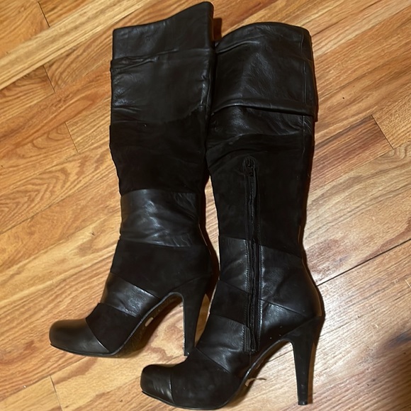 LUCA Stefani Alicia Black Leather/Suede Tall - Picture 4 of 7